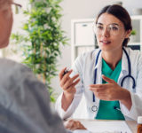 Doctor and patient are discussing at clinic
