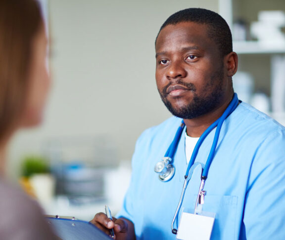 Serious doctor
