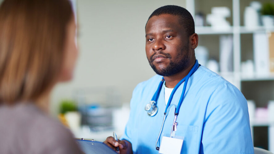 Serious doctor
