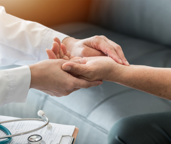 Elderly patient pulse check by medical geriatric doctor for awareness in stroke systolic high blood pressure, hypertension, hypotension and cardiovascular disease in aged senior older woman person - stock photo